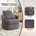 thumbnail image 3 of BISHE Modern Teddy Recliner Chair with 360° Swivel, Comfy Barrel Accent Armchair with Cushions, Upholstered Lounge Chair for Living Room, Bedroom, Nursery, Apartment, Gray Teddy, 3 of 7