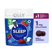 OLLY Kids Sleep Gummy Supplement, 0.5mg Melatonin, L-Theanine, Raspberry Flavored, 50 Ct