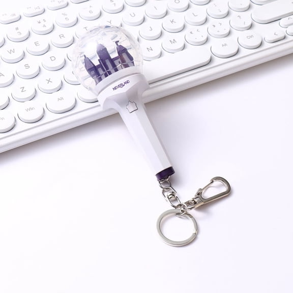 (G)I-DLE Lightstick Ver2 Keychain Kpop Mini Light Stick Pendant for Bag Adjustable Light Colour Concert NEVERLAND Gift Collection(Built-in battery)