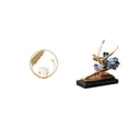 thumbnail image 1 of Escultura de bailarina de ballet con bola de cristal, figura metálica, adorno de escritorio para interiores, estatua de 50 mm para pasillo, chimenea,, 1 of 8