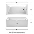 thumbnail image 6 of Wyndham Collection WCBTW16030RMBTRIM 60 x 30 in. Grayley Alcove Bathtub with Right-Hand Drain & Overflow Trim in Matte Black, White, 6 of 7