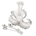 thumbnail image 1 of Juego De Cuchara De Cena Decorativa, Juego De Vajillas De Forma De Cisne Exquisito Con Elegante Soporte De Cuchara Con 6 Cucharas Para Frutas De Café., 1 of 7