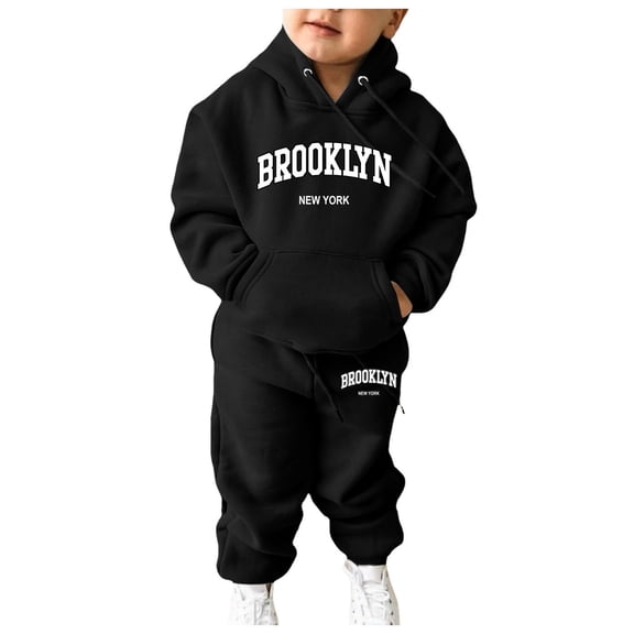 YuYuBao Toddler Girls Outfits Sets Hooded Tracksuit Hoodie Sweatshirt Sweatpants Sets Unisex Kids Two Piece Outfits