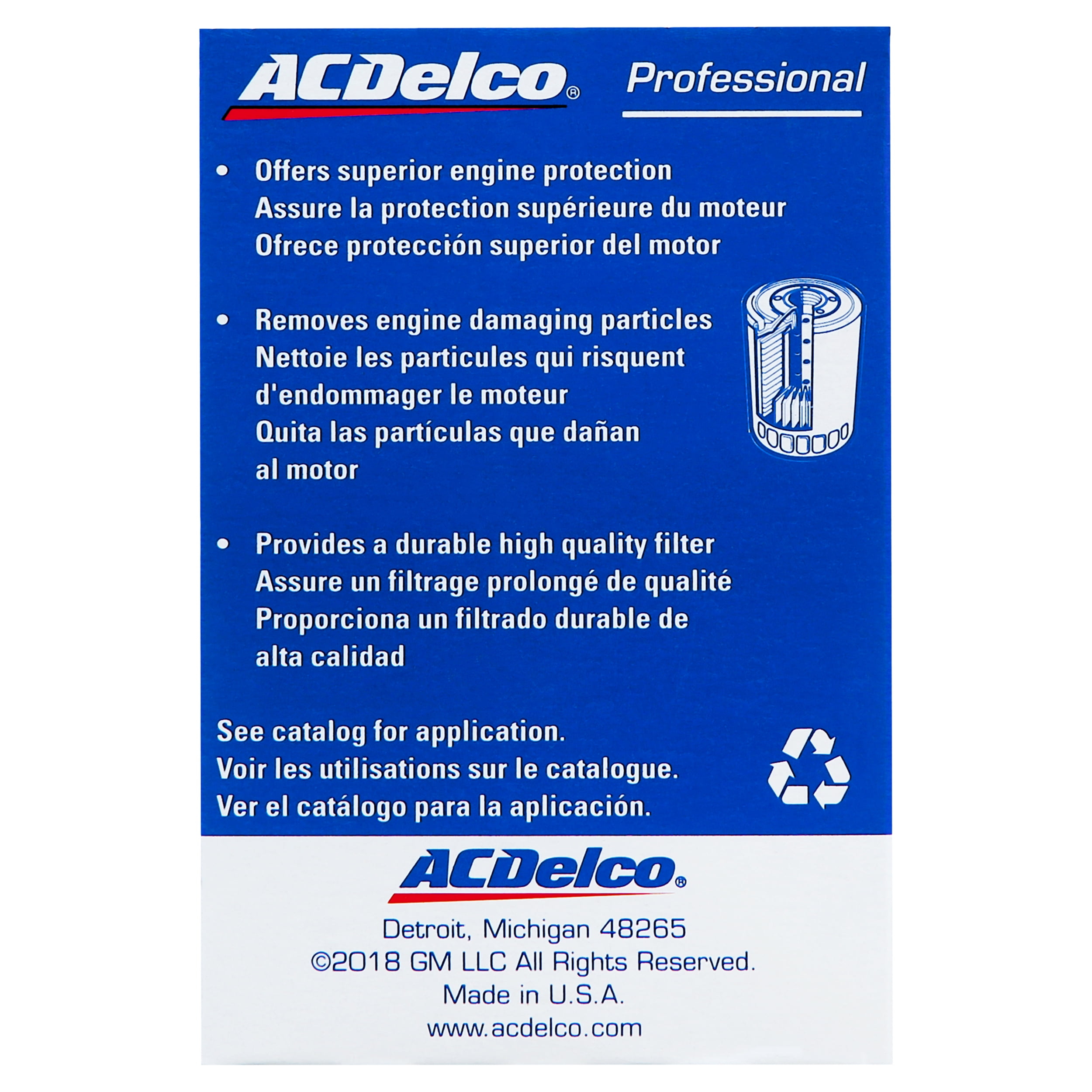 ACDelco PF63E Professional Engine Motor Oil Filter Fits select: 2014-2021 CHEVROLET SILVERADO, 2011-2020 FORD F150