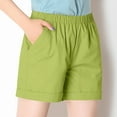 thumbnail image 2 of Summer Savings Clearance 2024! TAGOLD Womens Summer Pants,Women's Solid Color Elastic Waistband Pocket Sports Shorts Shorts, 2 of 4