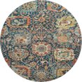 thumbnail image 2 of Addison Rugs Mayfield Premium Machine Washable Traditional Damask Navy Round Rug, 8' x 8', 2 of 5