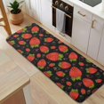thumbnail image 5 of Red Strawberry Plants Fruit Pattern Black Pattern Kitchen Rug Mat,Kitchen Runner Rugs Non Skid Washable,Decorative Kitchen Floor Mats for Kitchen,Sink,Laundry,17"x47.2", 5 of 7