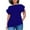 Blue, variant on LYXSSBYX Oversized Tshirts for Women Women's Casual Round Neck Puff Short-Sleeved Solid Short T-Shirt Zipper Tops