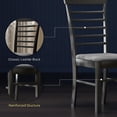 thumbnail image 5 of Set of 4 Farmhouse Upholstered Wooden Dining Chairs with Rubber Wood Frame, Black and Gray, 5 of 9