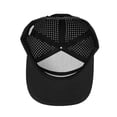 thumbnail image 6 of Men Flat Brim Adjustable Performance Hat Snapback Laser Perforated Baseball Cap Black, 6 of 6
