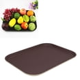 thumbnail image 1 of Brown Serving Tray, Sturdy Durable Fine Workmanship Round Serving Tray  For Hotel For Bar For Home, 1 of 8