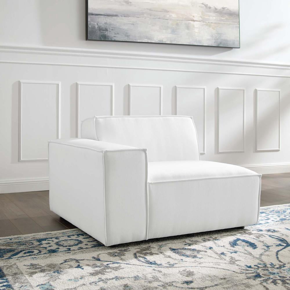 Modway Restore Polyester Fabric Left-Arm Sectional Sofa Chair in White