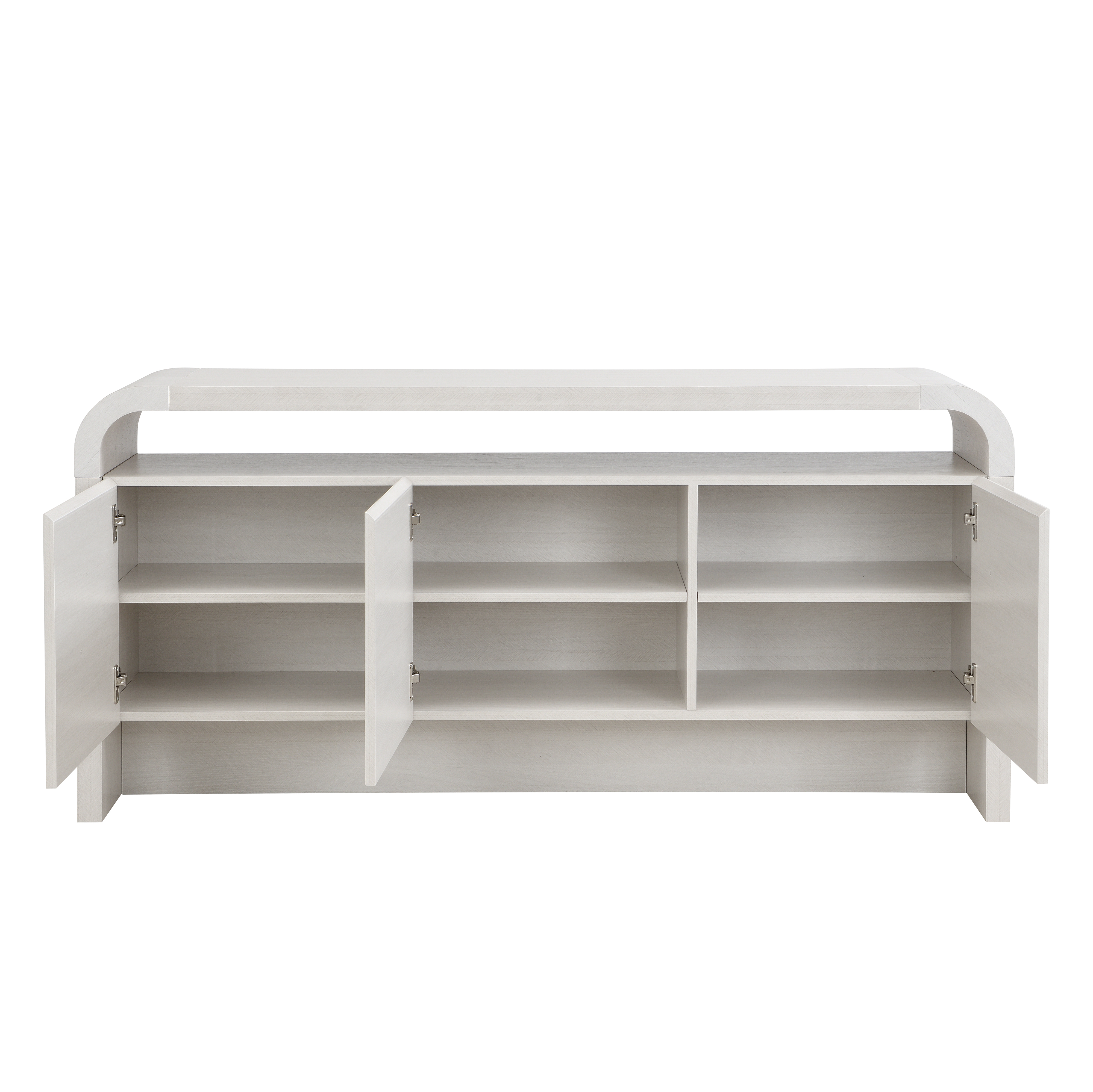 Euroco 59" Buffet Cabinet with Storage, Modern Sideboard Coffee Bar Cabinet with Open Shelf for Kitchen Living Room,White Oak