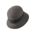 thumbnail image 4 of WITHMOONS Wool Felt Fedora Simple Classic Banded Bucket Hat GN61308 (GreyBand), 4 of 5