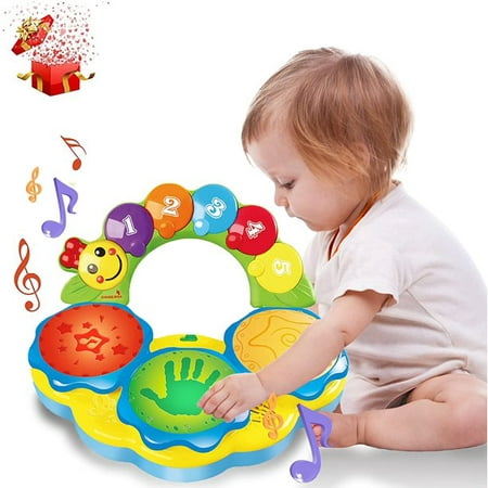 ISHANTECH Baby Musical Keyboard Piano Drum Toys,Learning Light up Toy, Early Educamional Montessori Toys