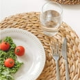 thumbnail image 4 of Round Woven Placemats Set of 4, Natural Water Hyacinth Place Mats, Boho Wicker Placemats, Table Mats for Dining Table (11.8 inch), 4 of 9