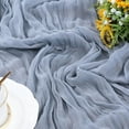 thumbnail image 4 of Holzlrgus Cheesecloth Table Runner 10ft Gauze Boho Rustic Dusty Blue Cheese Cloth Table Runner for Wedding Bridal Shower Fall Thanksgiving Christmas Decoration, 4 of 5