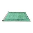 thumbnail image 2 of Ahgly Company Machine Washable Indoor Square Abstract Turquoise Blue Contemporary Area Rugs, 5' Square, 2 of 4