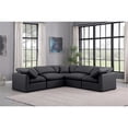 thumbnail image 2 of Meridian Furniture Indulge 105" Black Vegan Leather L-Shaped Modular Sectional, 2 of 10