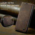 thumbnail image 3 of CaseMe Leather for iPhone 13 Case, Flip Wallet Leather Case with Card Holder Magnetic Closure Shockproof Kickstand Protective Phone Cases Cover for iPhone 13,Coffee,For iPhone 13, 3 of 12