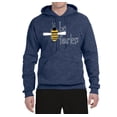 thumbnail image 2 of Wild Bobby, Be Fearless Buzzing Bee Pop Culture Unisex Graphic Hoodie Sweatshirt, Vintage Heather Navy, 3XL, 2 of 3