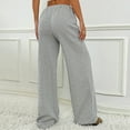 thumbnail image 3 of HAPIMO Women's Solid Color Sweatpants Drawstring Teens High Waist Wide Leg Pants Business Cotton Casual Trousers Spring Workout Fall Loose Pants for Girls Gray L, 3 of 4