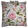 thumbnail image 2 of PKQWTM Peony Flowers Sakura Feathers Floral Hand Written Letter Reversible Mermaid Cushion Cover Home Decor Sequin Pillow Case Size 18x18 inches, 2 of 2