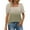 Khaki, variant on Tops for Women under $5 Short Sleeve Square Neck Gradient Printing Casual Loose T-shirt Green S