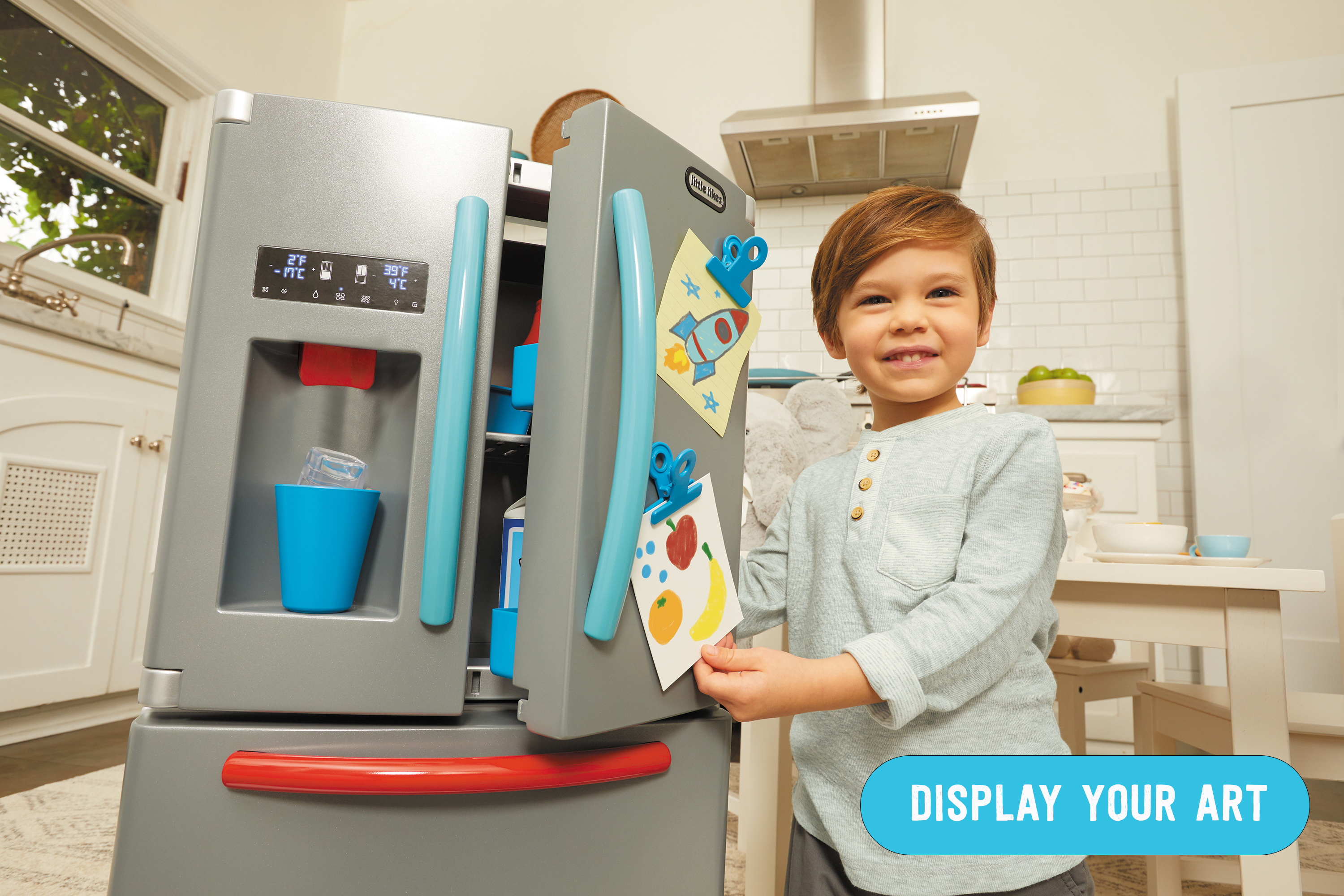 Little Tikes First Fridge Refrigerator w/ Ice Dispenser, Kids Pretend Play Appliance, Kitchen, Playset Accessories Unique Toy - image 5 of 8