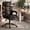 Black-Fabric, variant on GOOSEA Adult PU High Back Indoor Residential Adjustable Seat Height and Lumbar Support Executive Chairs with Footrest, White