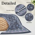 thumbnail image 3 of Navy Blue Floral Boho Body Pillow Covers 20"x60", Ethnic Tribe Abstract Art Flower Soft Brushed Microfiber Breathable Throw Pillow Covers, Decorative Pillowcase with Zipper for Couch Sofa Bedroom, 3 of 9