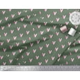 thumbnail image 3 of Soimoi Green Cotton Voile Fabric Pink Heart Print Fabric by the Yard 42 Inch Wide, 3 of 3