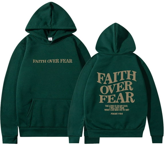 2024 Faith Over Fear Christian Hoodie Christian Sweatshirt Jesus Hoodie Trendy Hoodie Bible Verse Shirt Unisex Aesthetic Clothes