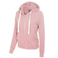 thumbnail image 3 of MixMatchy Women's Solid Basic Long Sleeve Zip Up Fleece Jacket, 3 of 5