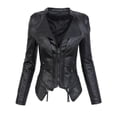 thumbnail image 1 of LOVZFMLL Jackets for Women's Leather Jacket With Zipper Stitching Jacket Jacket Short Leather Jacket, 1 of 7