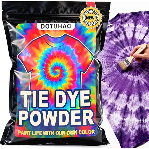 Tie Dye Powder, Purple Fabric Dye, Tie Dyes for Clothes, Creative Dyes for Clothes, Perfect for Arts & Crafts, DIY Fabric Art (Purple, 2 OZ)