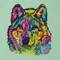 thumbnail image 2 of Colorful Majestic Neon Atric Wolf | Dean Russo Art Animal Lover Womens Slim Fit Junior Tee, Mint, XL, 2 of 5