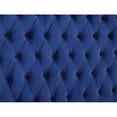 thumbnail image 4 of Queen Navy Blue Velvet Upholstered Panel Bed with Clear Acrylic Legs, 4 of 4