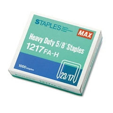 Heavy-Duty MAX 1217FAH Staples, 5/8-Inch Leg, 1/2-Inch Crown, 1000 Staples per Box – Compatible with MAX HD-12F Staplers