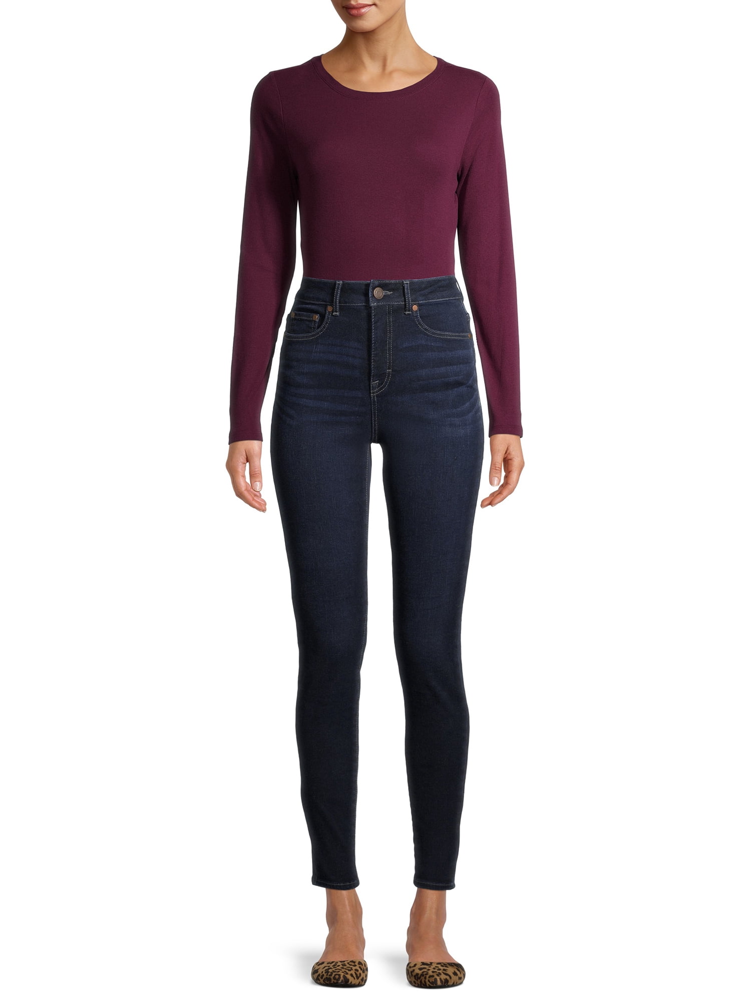 Time and Tru Women's Long Sleeve Rib T-Shirt