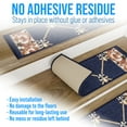 thumbnail image 3 of Slip-Resistant, Non-Adhesive, Durable, Stain-Resistant, Washable 8.5x26 in. Stair Treads to Enhance Safety, Protect Stairs, and Reduce Noise. Blue French Fleur De Lis Design, Set of 7, 3 of 7