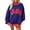 Dirty Blue, variant on Women Holiday Colorblock Sweatshirt Polka Dot Mock Neck Long Sleeve Oversized Pullover with Contrast Trim Fall Outfits Red L