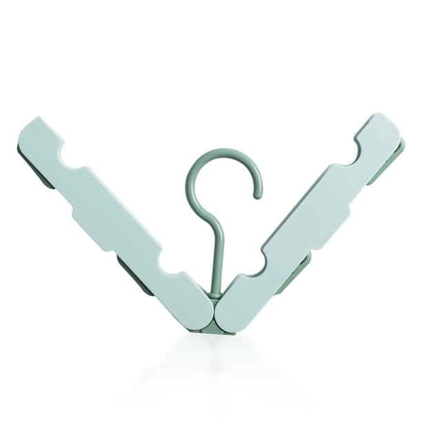 Colgador de ropa plegable portátil, tendedero para vacaciones, abrigo, faldas, soporte para vestido, armario, dormitorio, organizador del hogar Almacenamiento y organización del hogar Verde claro Billuyoard HA063012-04B