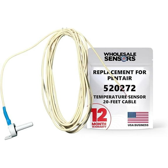 Wholesale Sensors Replacement for Pentair 520272 Air/Water/Solar Temperature Sensor with 20-Feet Cable Pool/Spa Automation Control Systems and Pump 12 Month Warranty