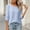 Light Blue, variant on Women Round Neck Blouses and Shirts 3/4 Sleeve Solid Back Hollow Out Slouchy Loose Cut Casual Daily Top For Fall Fashion Tops