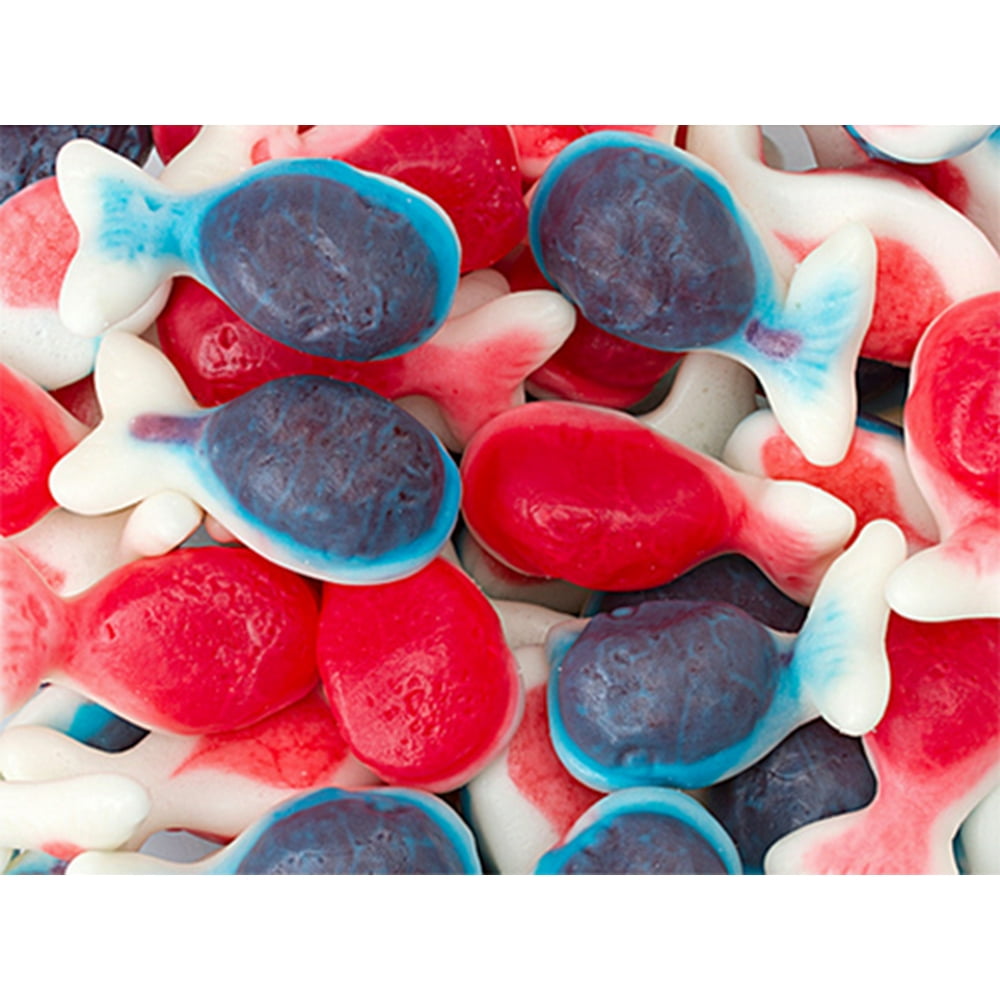 Vidal Red & Blue Gummy Whales Jelly Filled Gummi Candy 4.4Lb (pack of