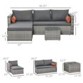 thumbnail image 2 of 3-Piece Patio Furniture Set Modern Sectional Sofa Rattan Chair Wicker Conversation Set Outdoor Hand Woven Rattan Wicker Furniture Patio Coffee Table Sofa Set, Grey, 2 of 7
