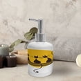thumbnail image 3 of Ambesonne Kitten Soap Dispenser & Toothbrush Holder Set, Cartoon Cat Silhouettes Sun, 2 Pcs, Brown Chocolate and Brown, 3 of 6