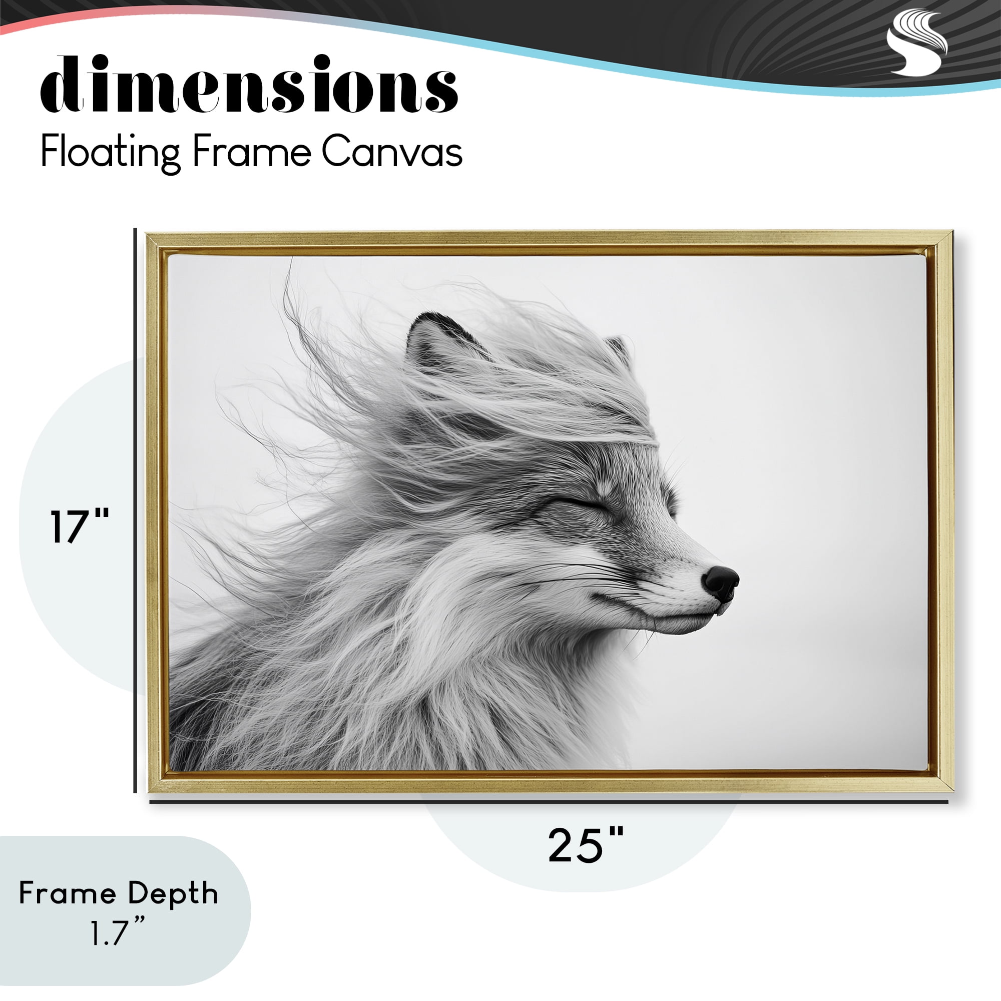 Stupell Industries Easy Breezy Fox Gold Framed Floater Canvas Wall Art, design by Tina LeCour