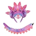 thumbnail image 4 of Diadema de dinosaurio con cola, decoración creativa, accesorio fotográfico divertido para eventos, juegos de rol Rosa, 4 of 8